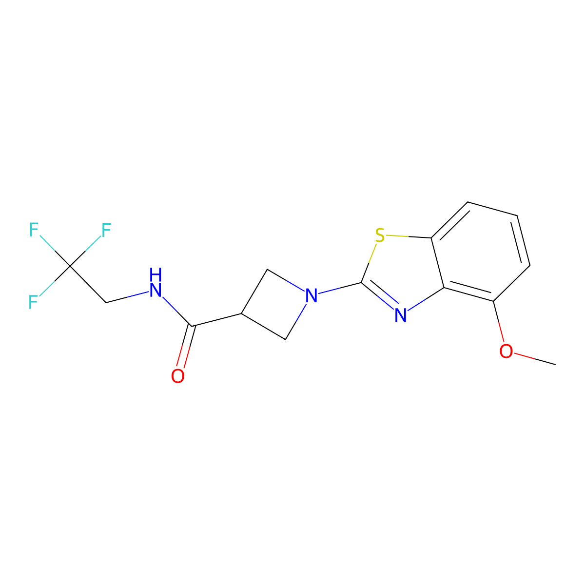1-(4-methoxybenzo[d]thiazol-2-yl)-N-(2,2,2-trifluoroethyl)azetidine-3-carboxamide molecular structure, CAS 1396626-55-3