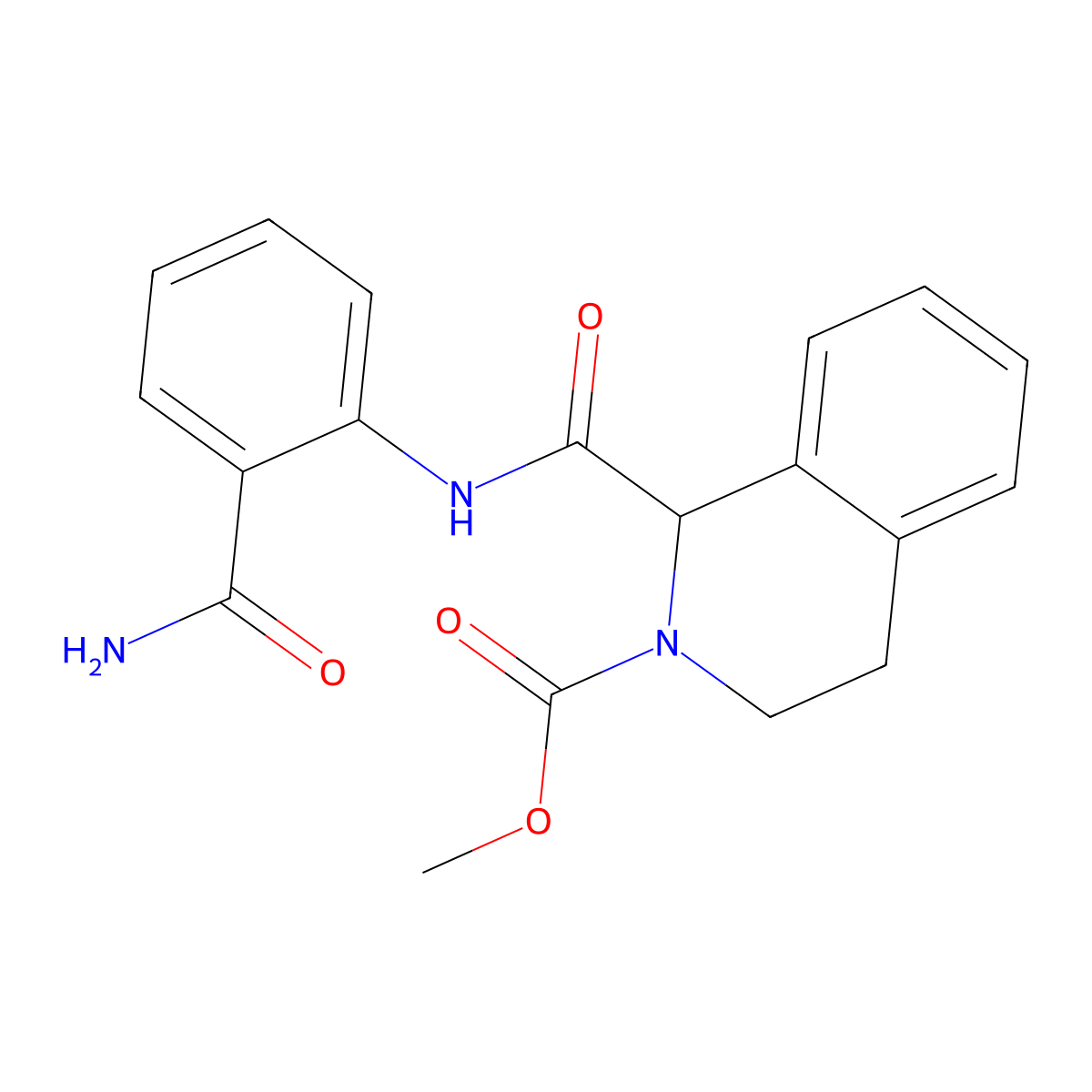 methyl 1-((2-carbamoylphenyl)carbamoyl)-3,4-dihydroisoquinoline-2(1H)-carboxylate molecular structure, CAS 1396626-56-4