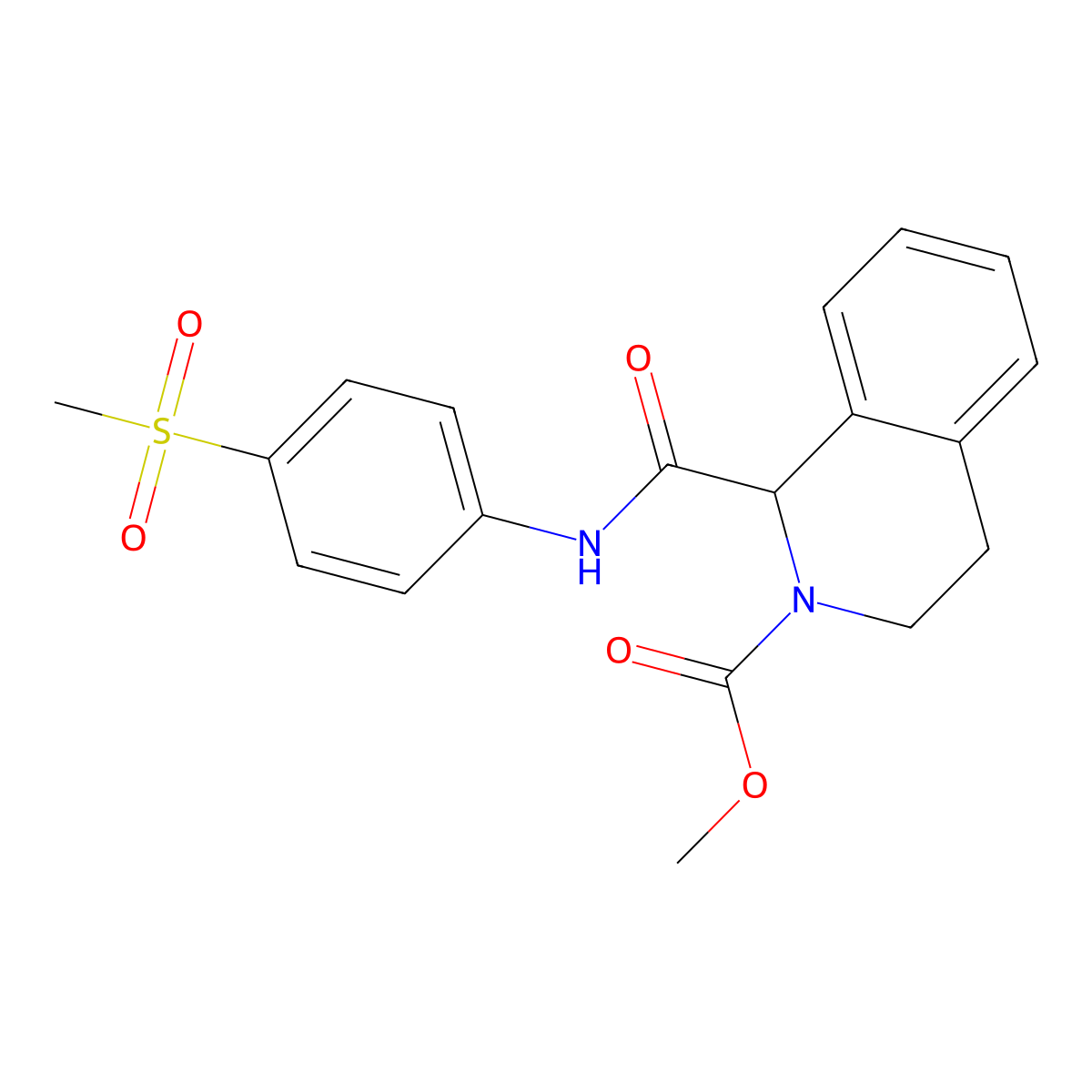 methyl 1-((4-(methylsulfonyl)phenyl)carbamoyl)-3,4-dihydroisoquinoline-2(1H)-carboxylate molecular structure, CAS 1396626-80-4