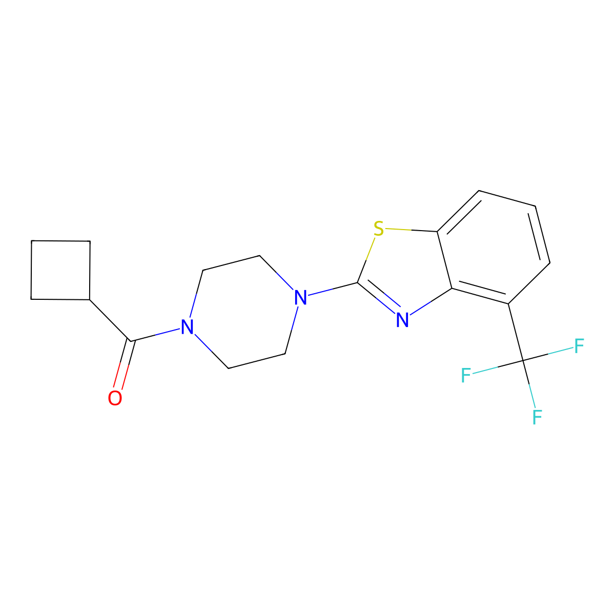 Cyclobutyl(4-(4-(trifluoromethyl)benzo[d]thiazol-2-yl)piperazin-1-yl)methanone molecular structure, CAS 1396626-85-9
