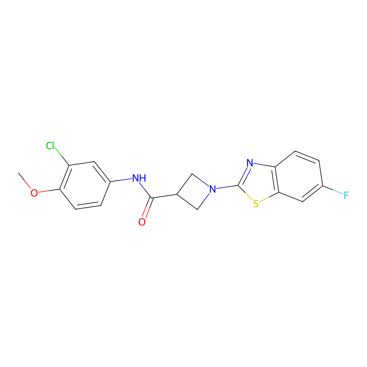N-(3-chloro-4-methoxyphenyl)-1-(6-fluorobenzo[d]thiazol-2-yl)azetidine-3-carboxamide molecular structure, CAS 1396626-88-2