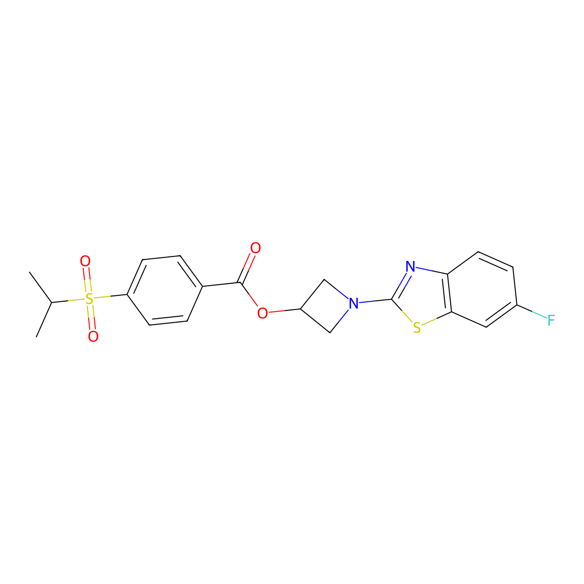 1-(6-Fluorobenzo[d]thiazol-2-yl)azetidin-3-yl 4-(isopropylsulfonyl)benzoate molecular structure, CAS 1396626-94-0