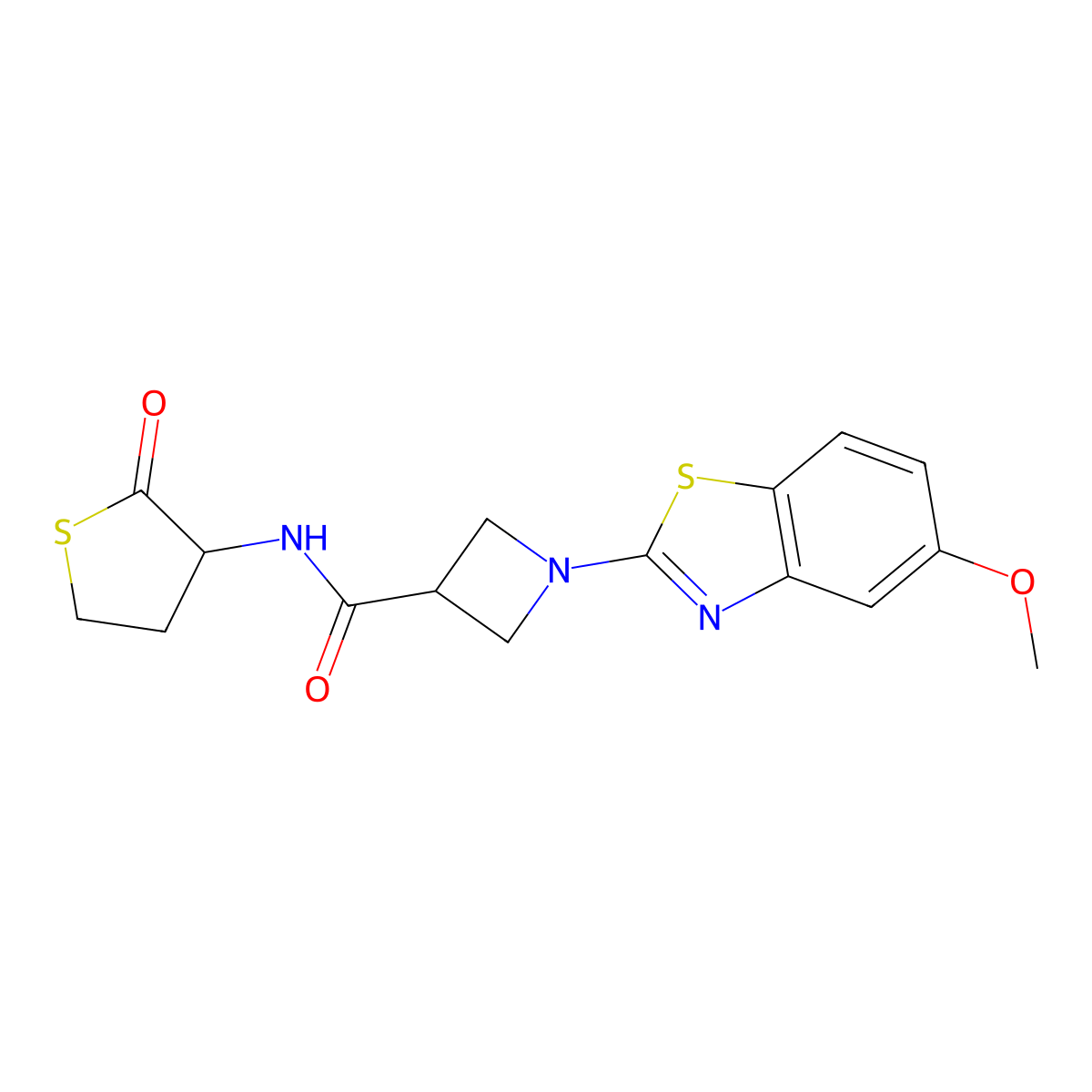 1-(5-methoxybenzo[d]thiazol-2-yl)-N-(2-oxotetrahydrothiophen-3-yl)azetidine-3-carboxamide molecular structure, CAS 1396627-04-5