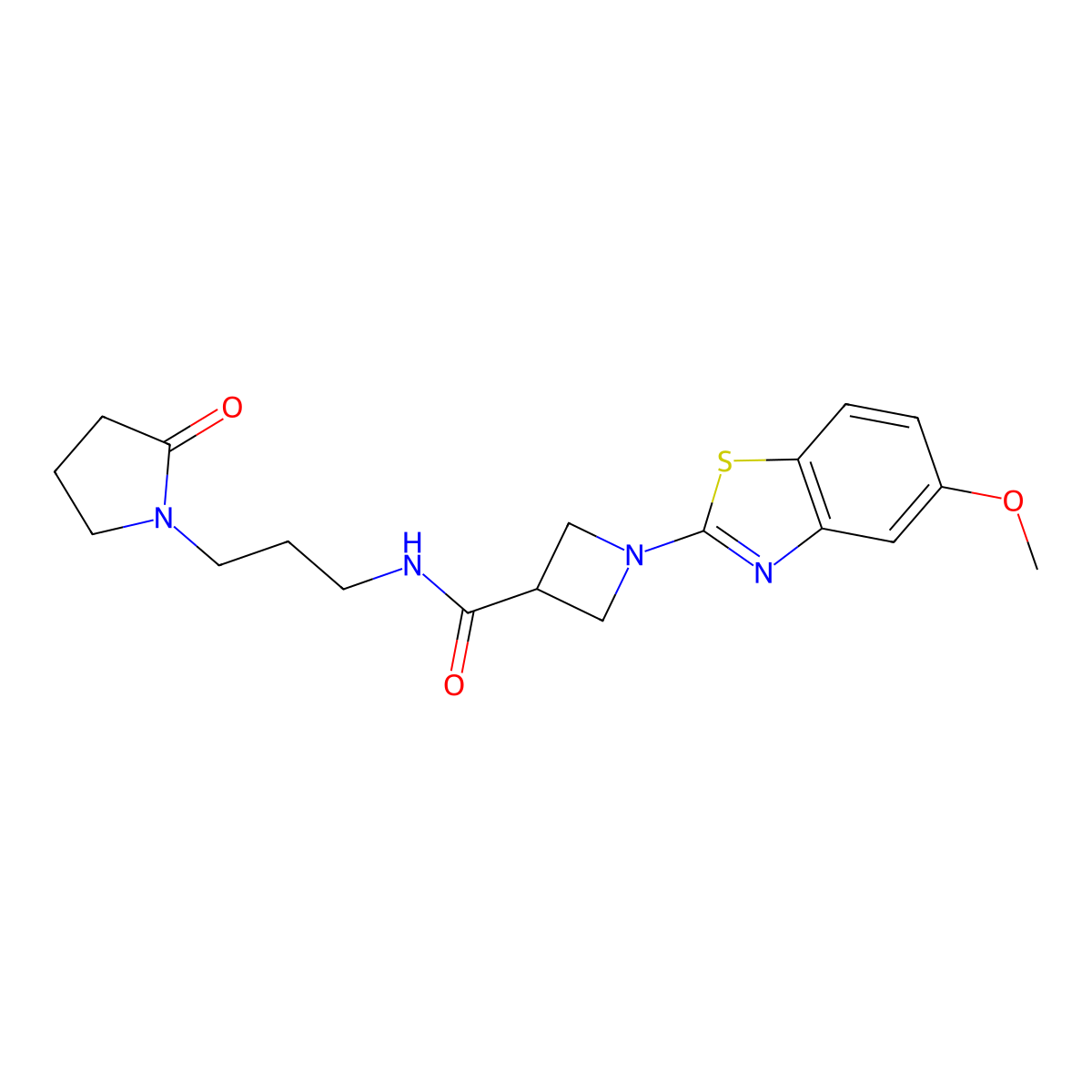 1-(5-methoxybenzo[d]thiazol-2-yl)-N-(3-(2-oxopyrrolidin-1-yl)propyl)azetidine-3-carboxamide molecular structure, CAS 1396627-27-2