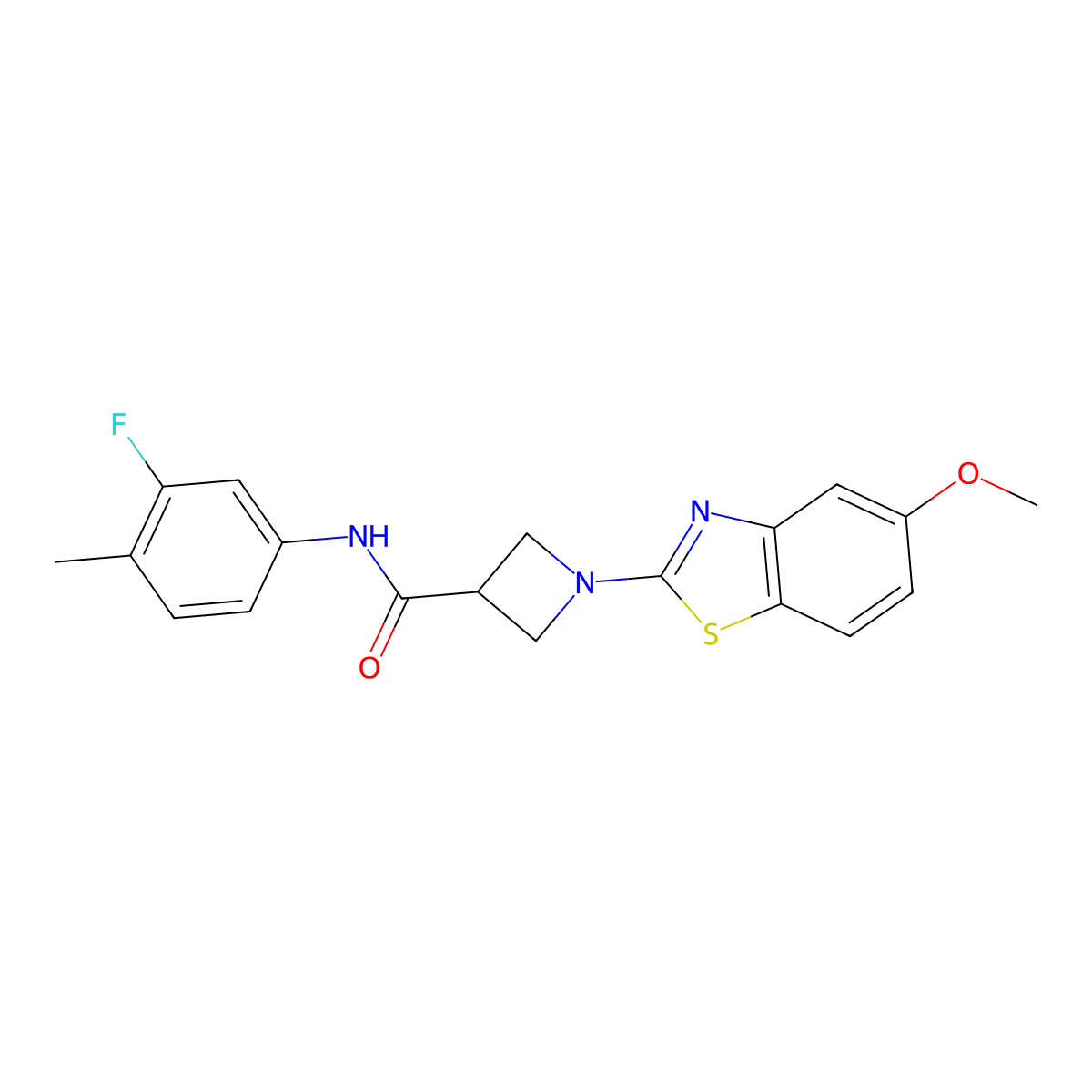 N-(3-fluoro-4-methylphenyl)-1-(5-methoxybenzo[d]thiazol-2-yl)azetidine-3-carboxamide molecular structure, CAS 1396627-49-8