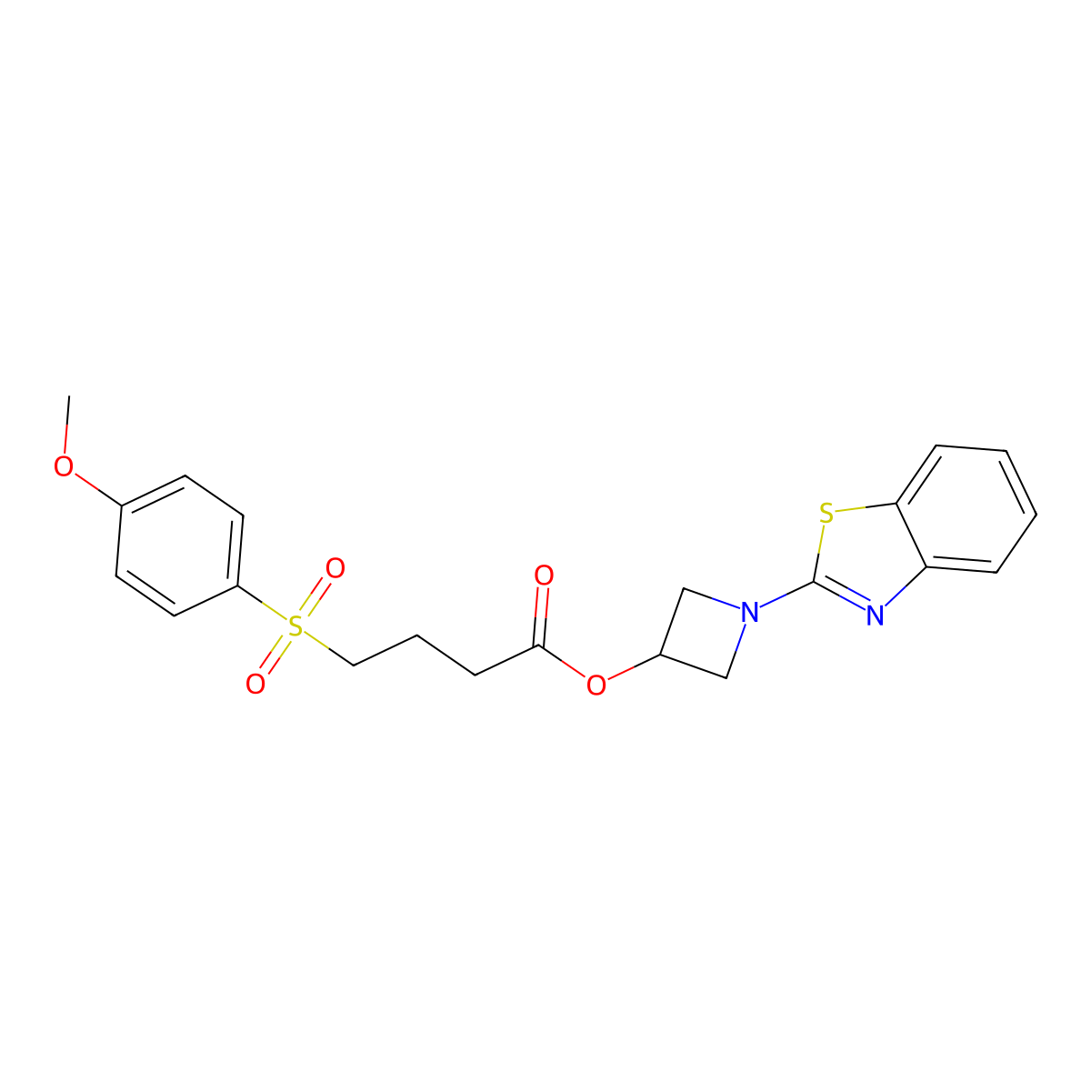 1-(Benzo[d]thiazol-2-yl)azetidin-3-yl 4-((4-methoxyphenyl)sulfonyl)butanoate molecular structure, CAS 1396627-61-4