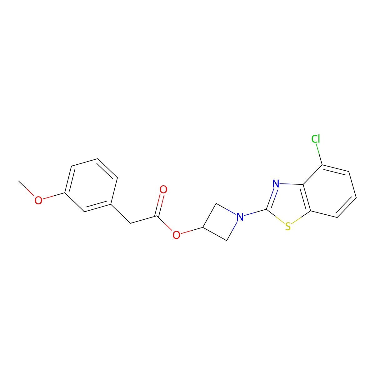 1-(4-Chlorobenzo[d]thiazol-2-yl)azetidin-3-yl 2-(3-methoxyphenyl)acetate molecular structure, CAS 1396627-98-7