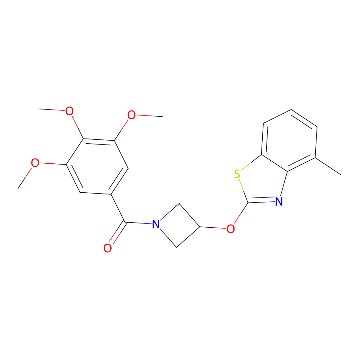 (3-((4-Methylbenzo[d]thiazol-2-yl)oxy)azetidin-1-yl)(3,4,5-trimethoxyphenyl)methanone molecular structure, CAS 1396628-51-5