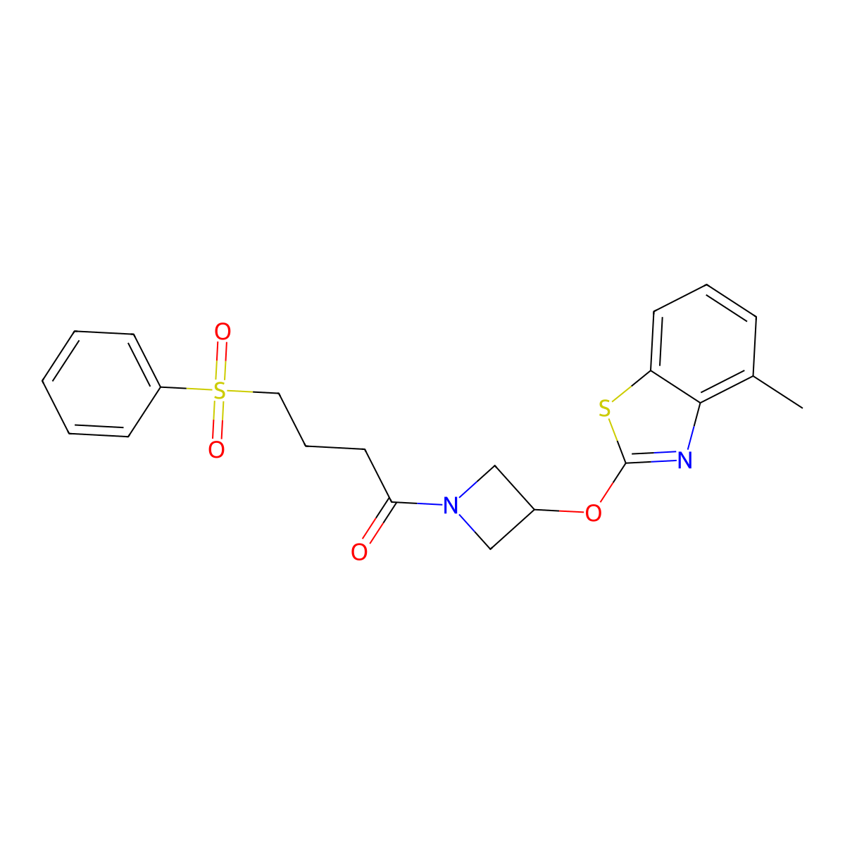 1-(3-((4-Methylbenzo[d]thiazol-2-yl)oxy)azetidin-1-yl)-4-(phenylsulfonyl)butan-1-one molecular structure, CAS 1396628-91-3