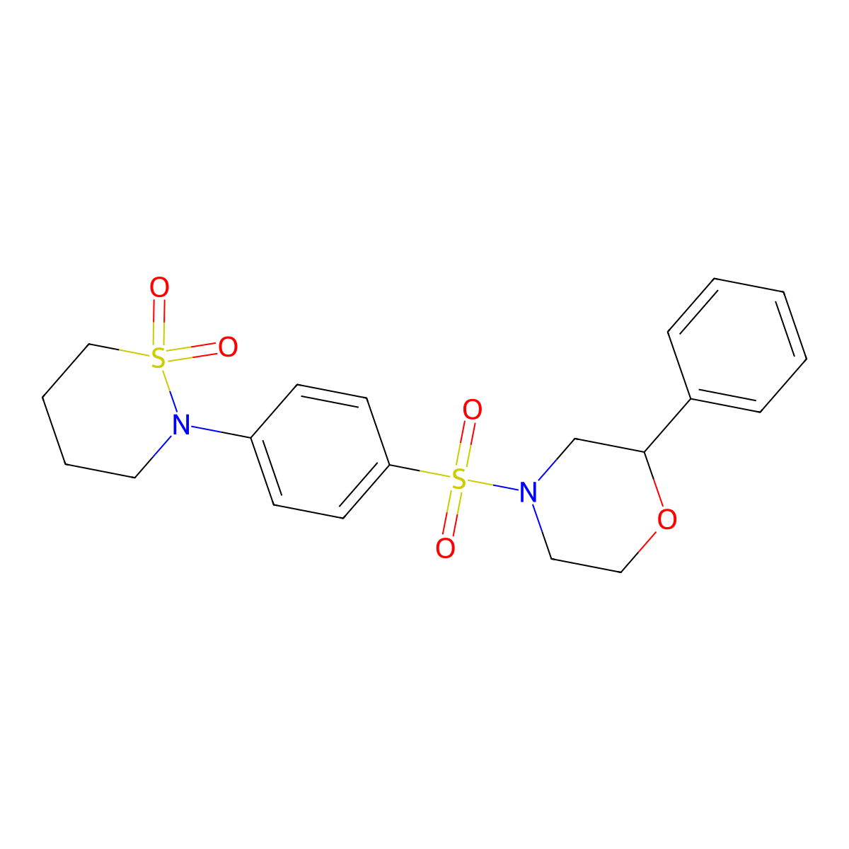 2-(4-((2-Phenylmorpholino)sulfonyl)phenyl)-1,2-thiazinane 1,1-dioxide molecular structure, CAS 1396628-94-6