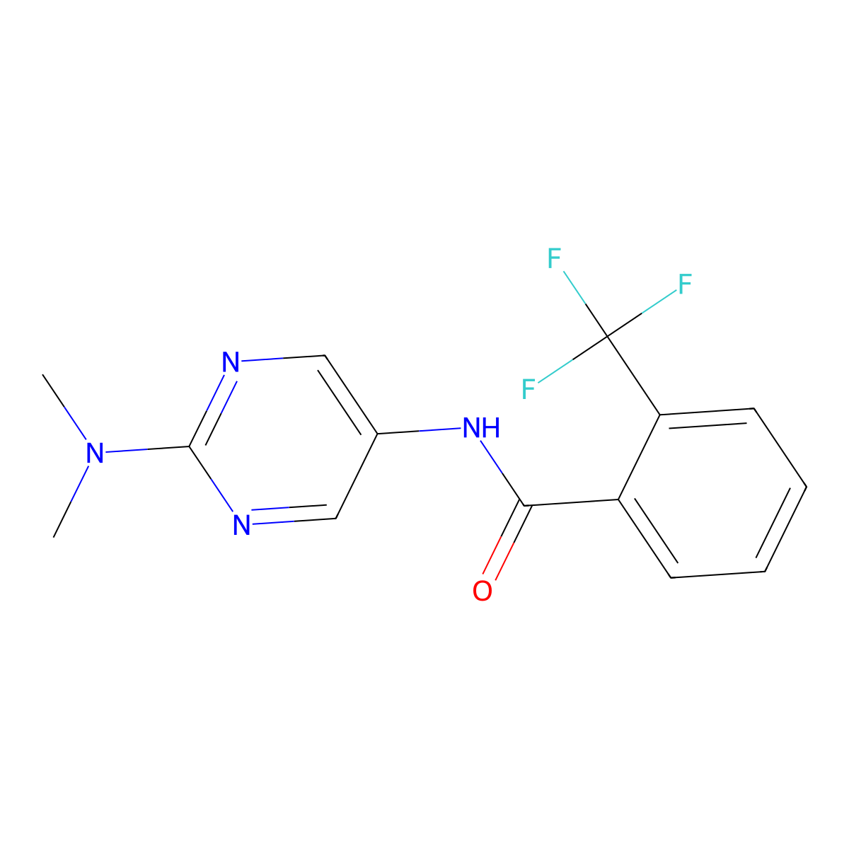 N-[2-(dimethylamino)pyrimidin-5-yl]-2-(trifluoromethyl)benzamide molecular structure, CAS 1396629-16-5