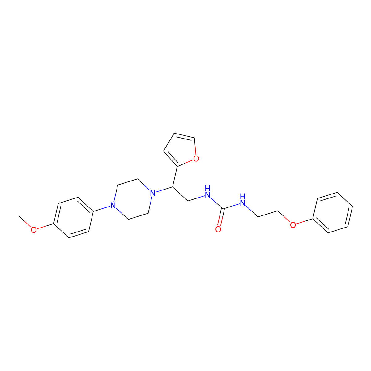 1-(2-(Furan-2-yl)-2-(4-(4-methoxyphenyl)piperazin-1-yl)ethyl)-3-(2-phenoxyethyl)urea molecular structure, CAS 1396630-06-0