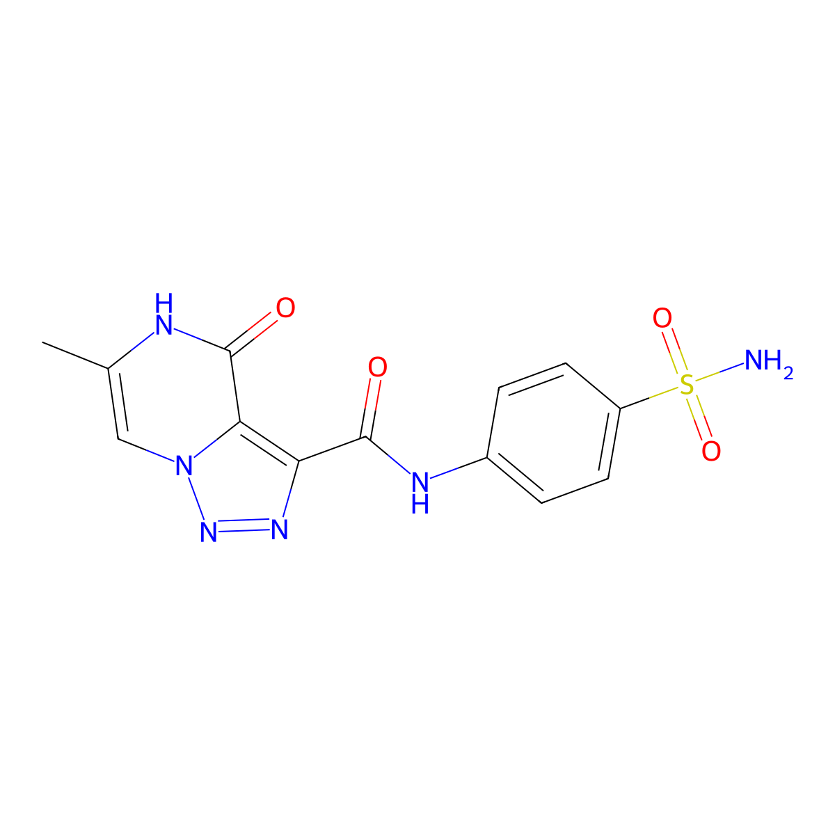 N-[4-(aminosulfonyl)phenyl]-6-methyl-4-oxo-4,5-dihydro[1,2,3]triazolo[1,5-a]pyrazine-3-carboxamide molecular structure, CAS 1396630-15-1