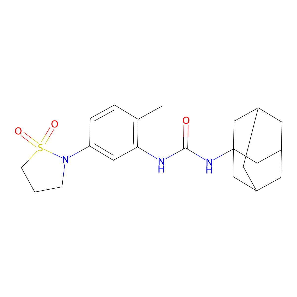 3-(Adamantan-1-yl)-1-[5-(1,1-dioxo-1lambda6,2-thiazolidin-2-yl)-2-methylphenyl]urea molecular structure, CAS 1396630-75-3