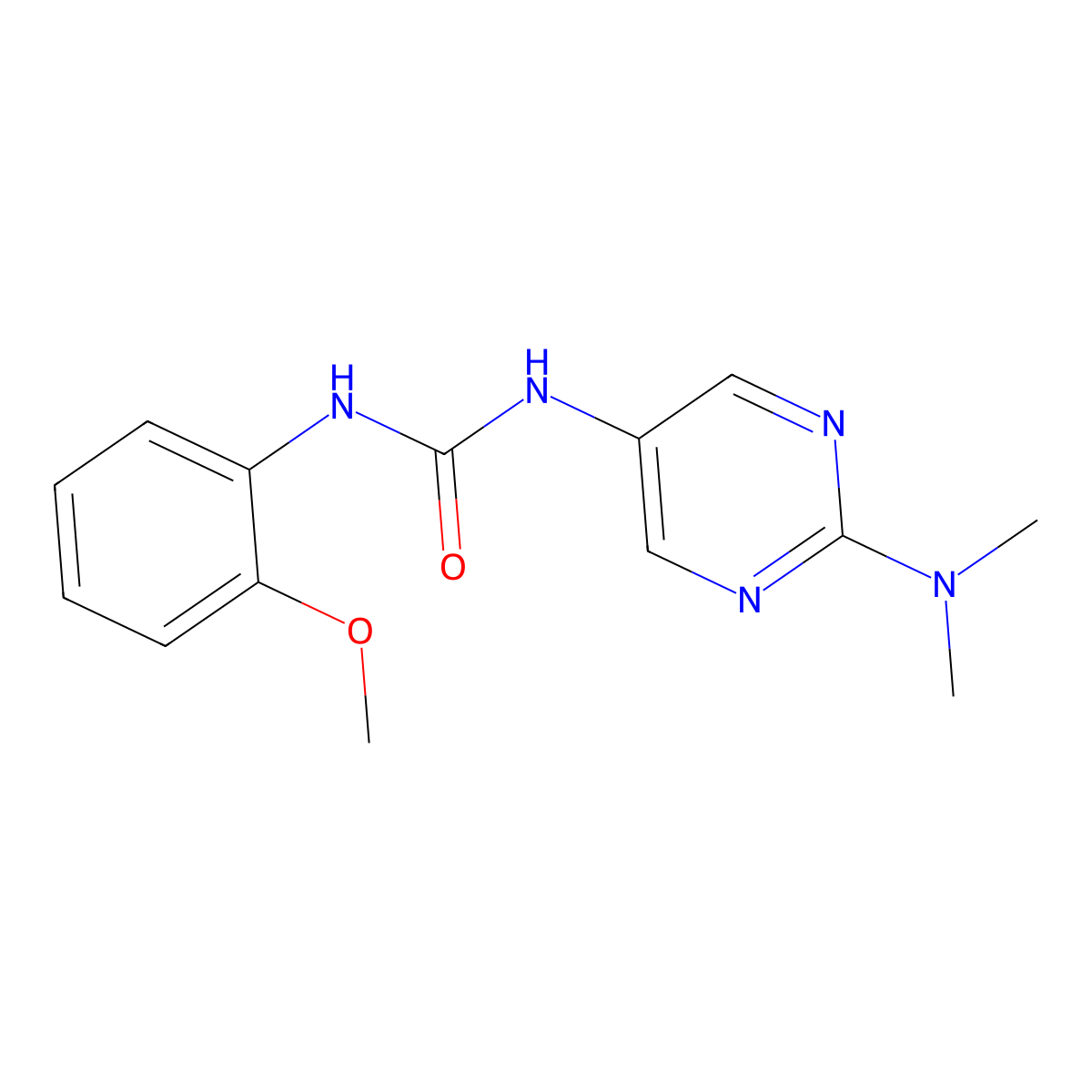 1-(2-(Dimethylamino)pyrimidin-5-yl)-3-(2-methoxyphenyl)urea molecular structure, CAS 1396631-16-5