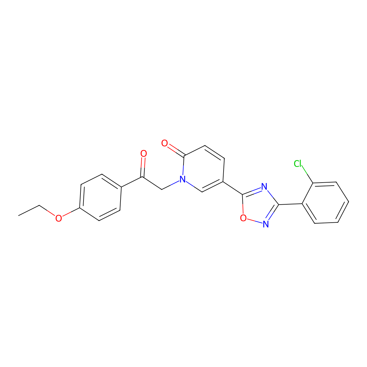 5-[3-(2-chlorophenyl)-1,2,4-oxadiazol-5-yl]-1-[2-(4-ethoxyphenyl)-2-oxoethyl]pyridin-2(1H)-one molecular structure, CAS 1396631-24-5