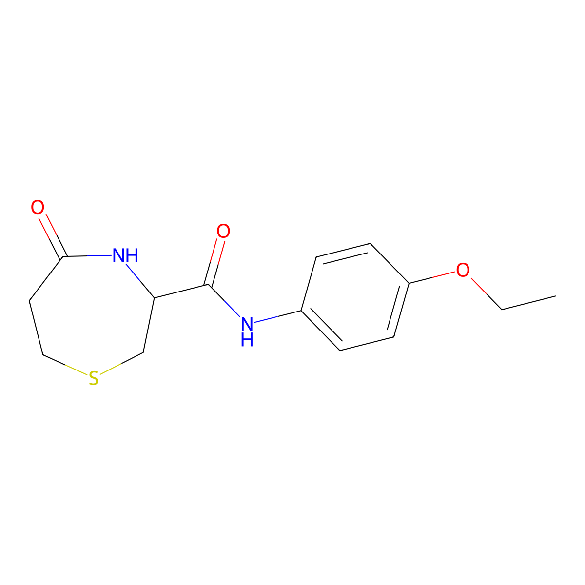 N-(4-ethoxyphenyl)-5-oxo-1,4-thiazepane-3-carboxamide molecular structure, CAS 1396631-27-8