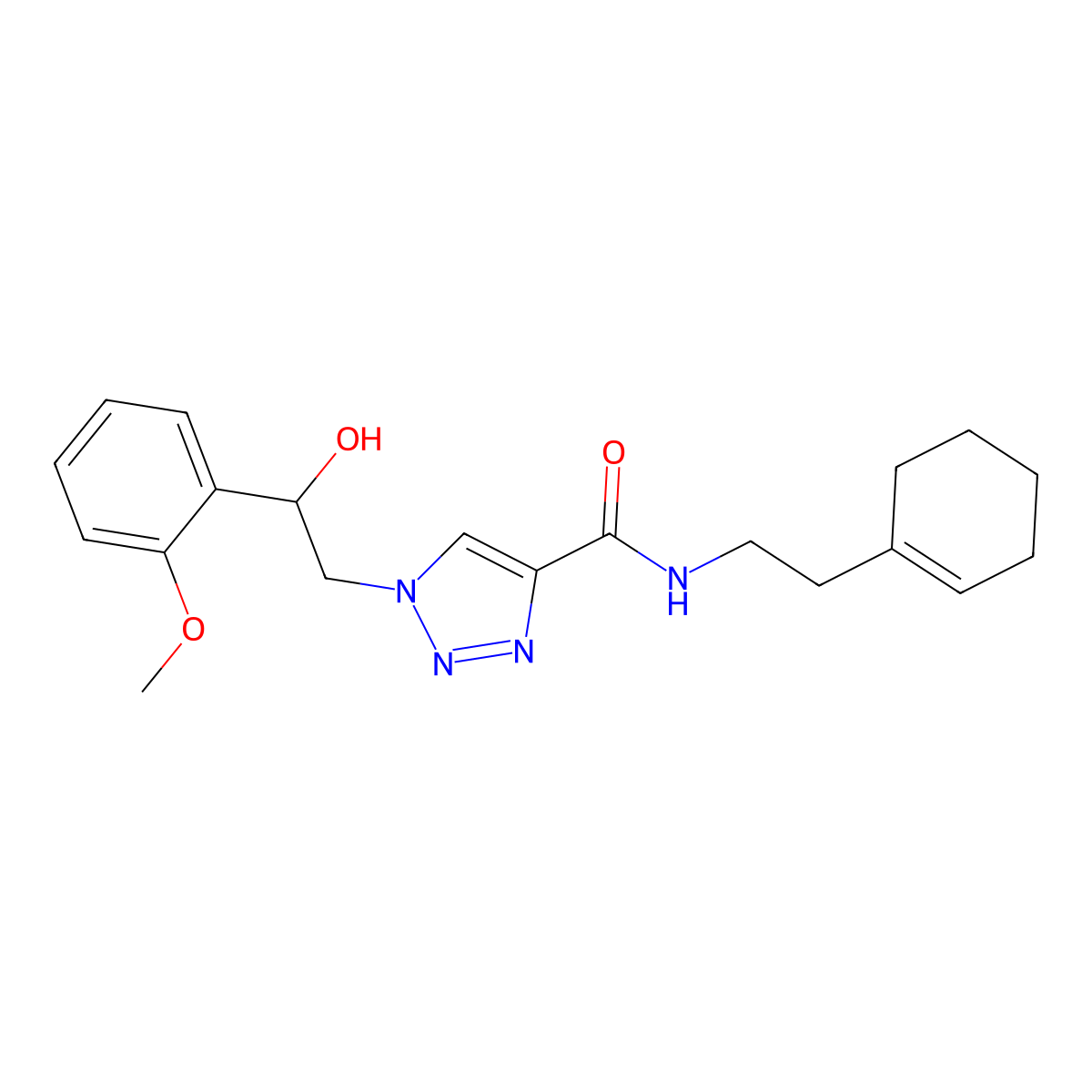 N-(2-cyclohex-1-en-1-ylethyl)-1-[2-hydroxy-2-(2-methoxyphenyl)ethyl]-1H-1,2,3-triazole-4-carboxamide molecular structure, CAS 1396631-39-2