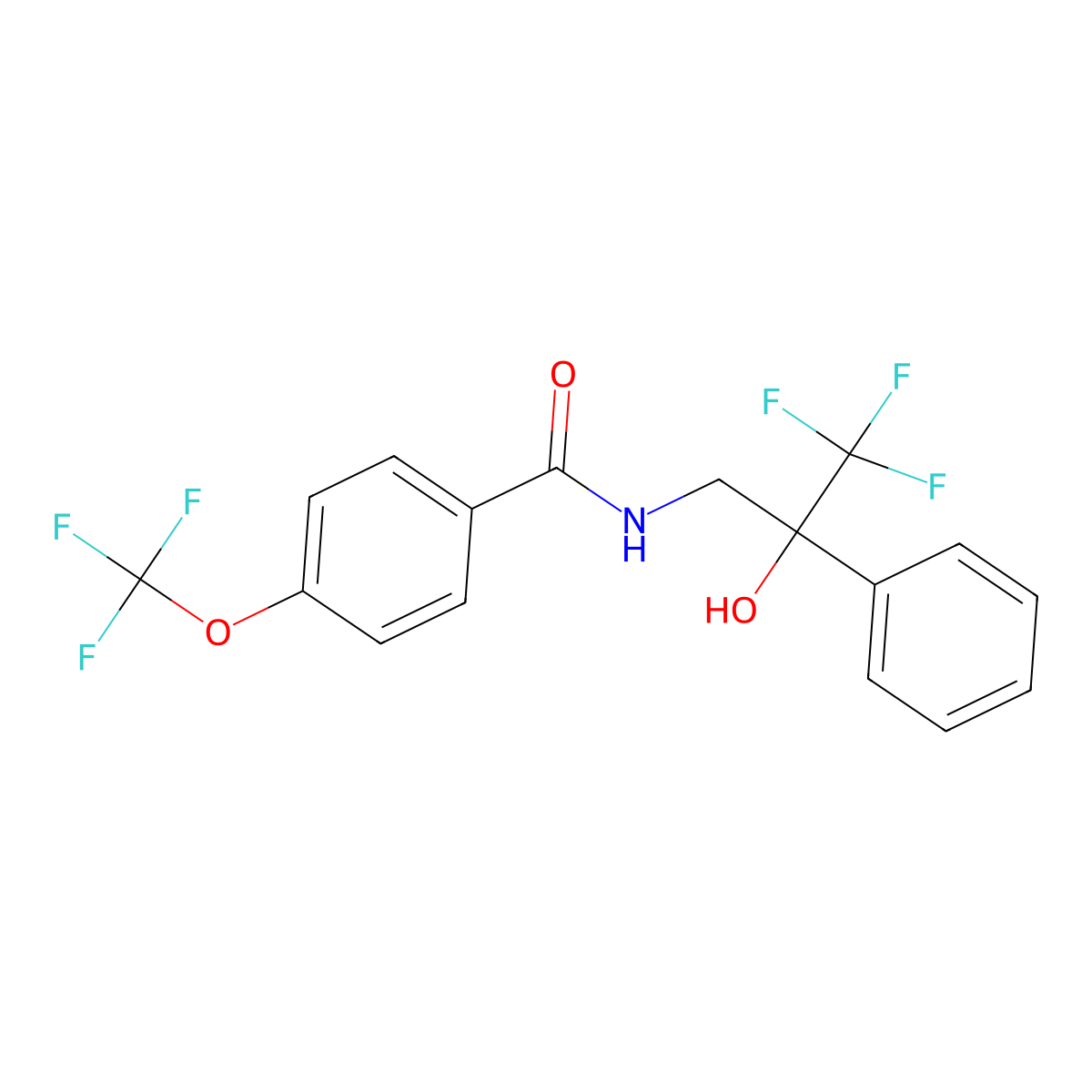 N-(3,3,3-trifluoro-2-hydroxy-2-phenylpropyl)-4-(trifluoromethoxy)benzamide molecular structure, CAS 1396631-85-8