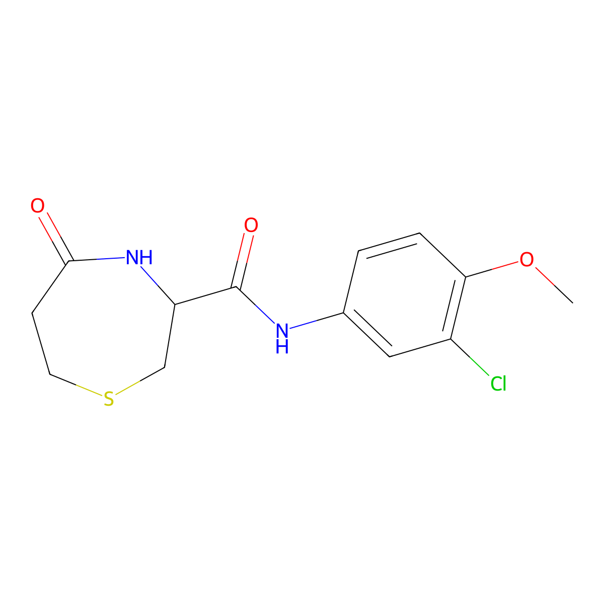 N-(3-chloro-4-methoxyphenyl)-5-oxo-1,4-thiazepane-3-carboxamide molecular structure, CAS 1396631-88-1