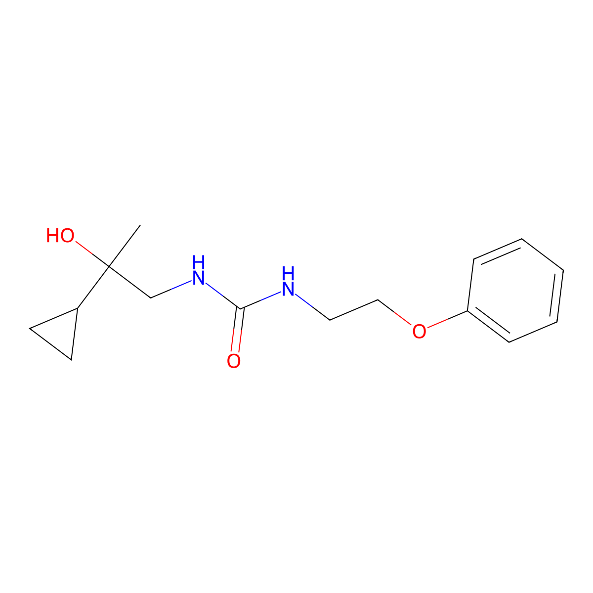 1-(2-Cyclopropyl-2-hydroxypropyl)-3-(2-phenoxyethyl)urea molecular structure, CAS 1396632-32-8