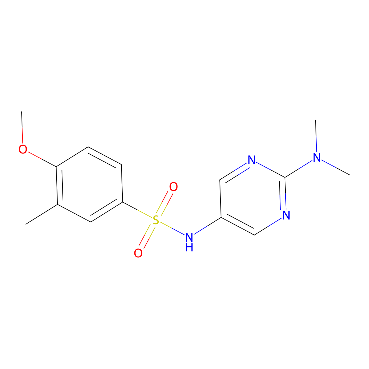N-(2-(dimethylamino)pyrimidin-5-yl)-4-methoxy-3-methylbenzenesulfonamide molecular structure, CAS 1396632-74-8
