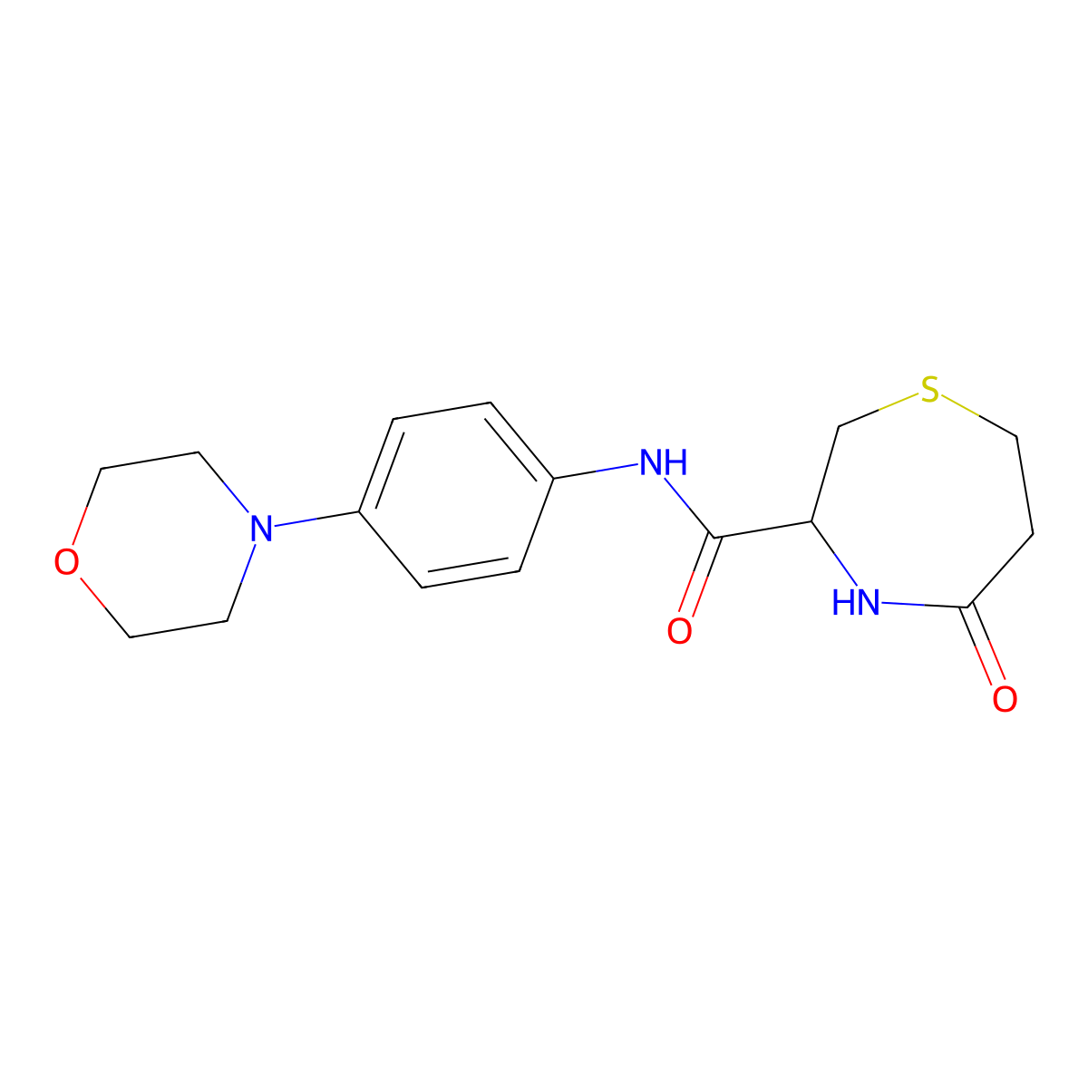 N-(4-morpholinophenyl)-5-oxo-1,4-thiazepane-3-carboxamide molecular structure, CAS 1396632-95-3
