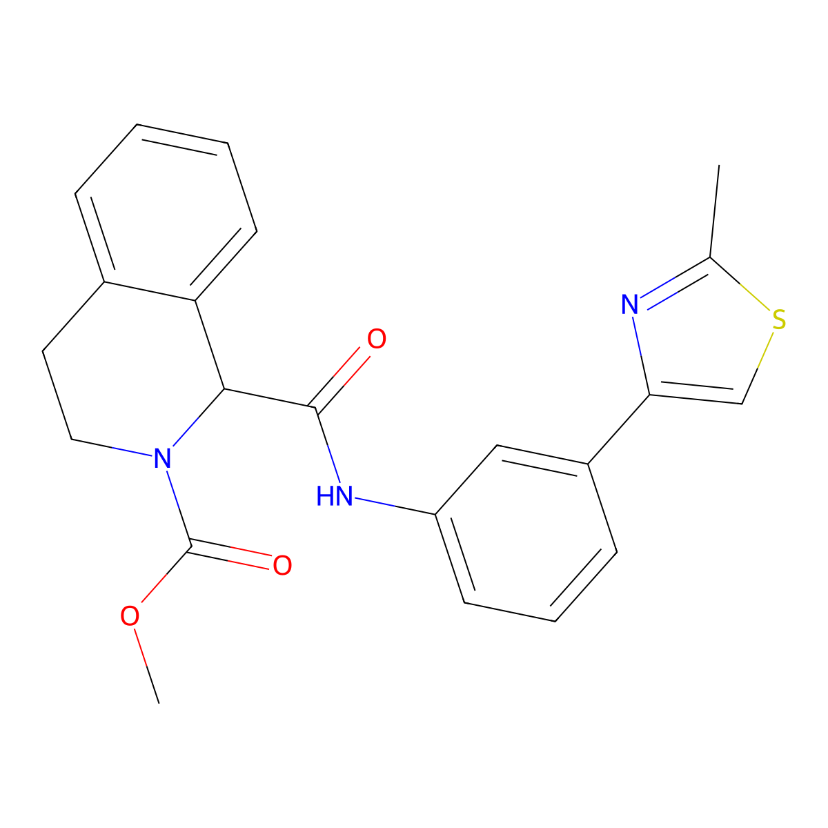 methyl 1-((3-(2-methylthiazol-4-yl)phenyl)carbamoyl)-3,4-dihydroisoquinoline-2(1H)-carboxylate molecular structure, CAS 1396632-97-5