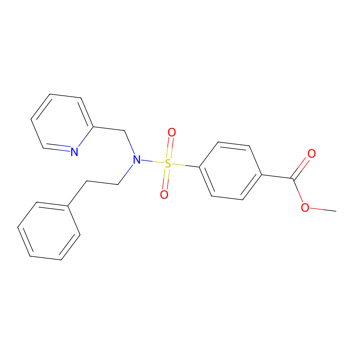 methyl 4-(N-phenethyl-N-(pyridin-2-ylmethyl)sulfamoyl)benzoate molecular structure, CAS 1396634-43-7