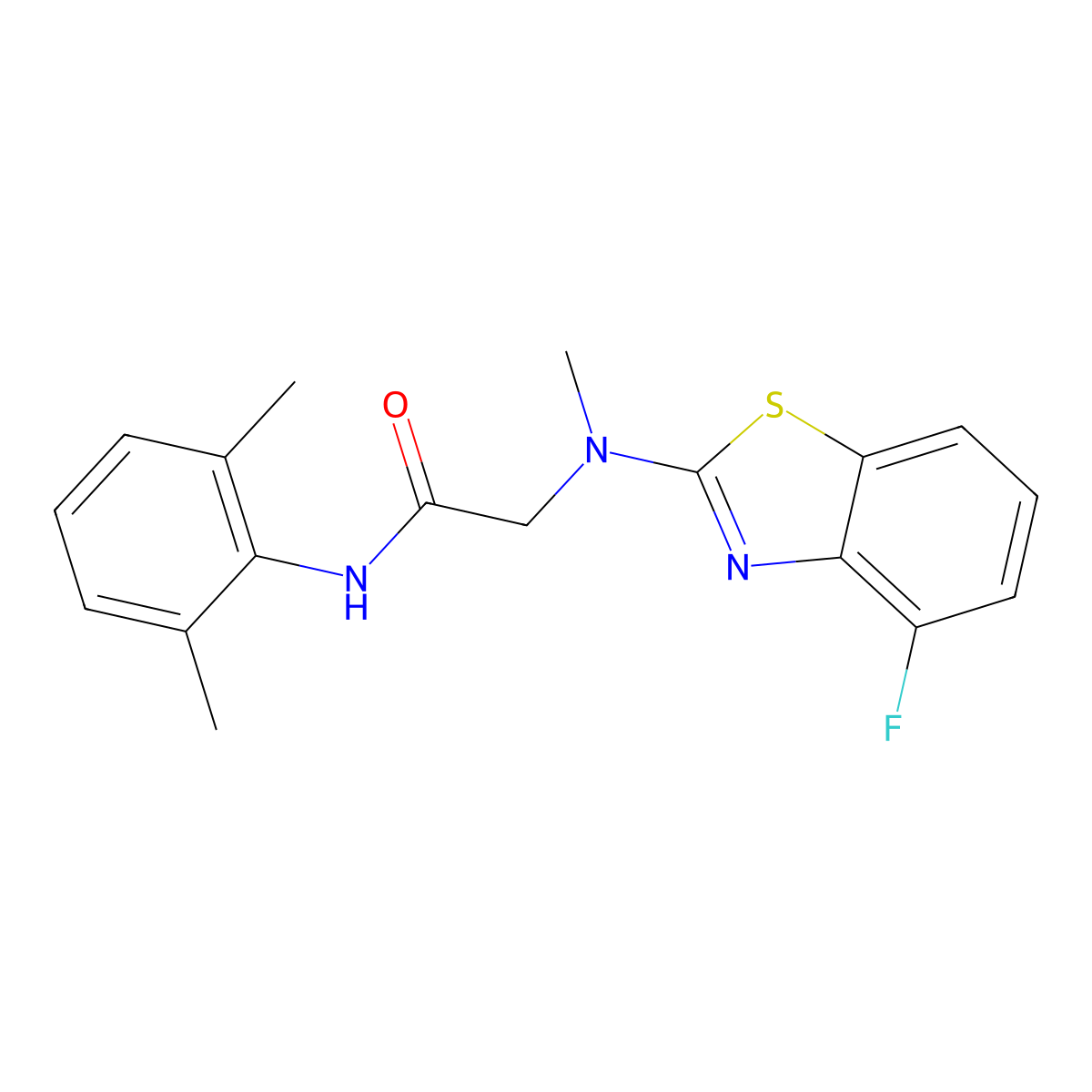 N-(2,6-dimethylphenyl)-2-((4-fluorobenzo[d]thiazol-2-yl)(methyl)amino)acetamide molecular structure, CAS 1396634-50-6