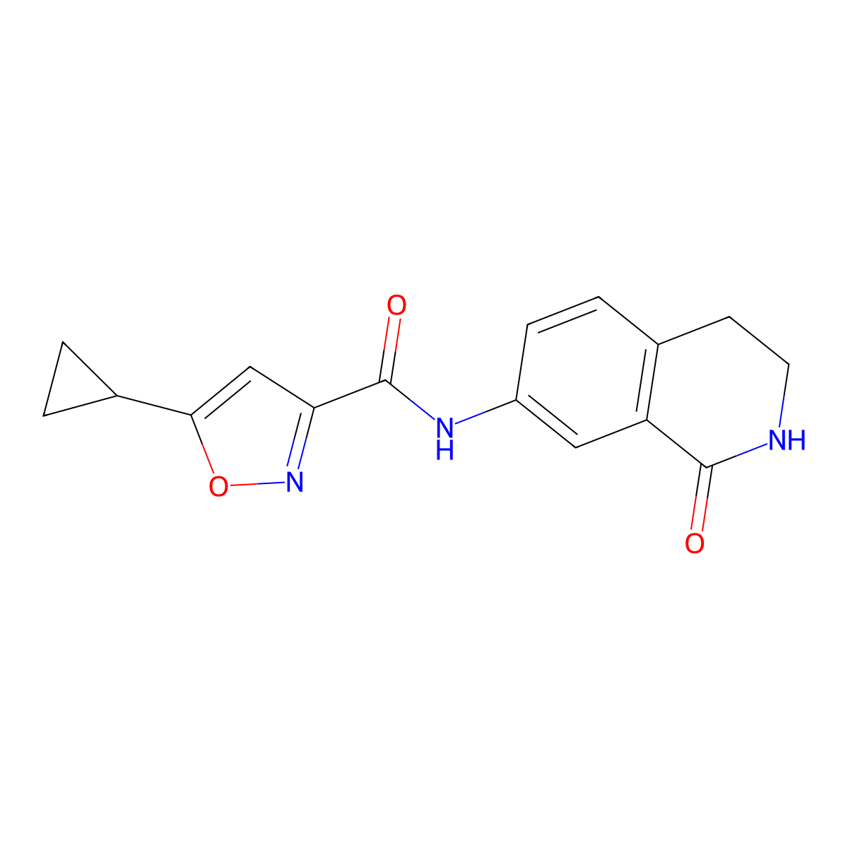 5-cyclopropyl-N-(1-oxo-1,2,3,4-tetrahydroisoquinolin-7-yl)isoxazole-3-carboxamide molecular structure, CAS 1396634-57-3