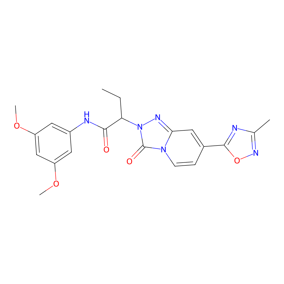 N-(3,5-dimethoxyphenyl)-2-[7-(3-methyl-1,2,4-oxadiazol-5-yl)-3-oxo[1,2,4]triazolo[4,3-a]pyridin-2(3H)-yl]butanamide molecular structure, CAS 1396634-61-9