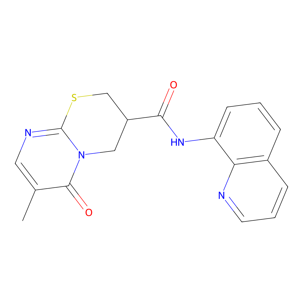 7-methyl-6-oxo-N-(quinolin-8-yl)-2,3,4,6-tetrahydropyrimido[2,1-b][1,3]thiazine-3-carboxamide molecular structure, CAS 1396634-69-7