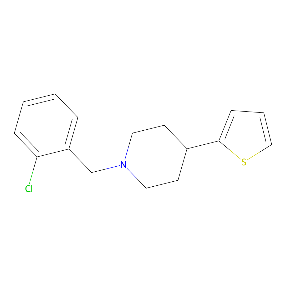 1-(2-Chlorobenzyl)-4-(thiophen-2-yl)piperidine molecular structure, CAS 1396634-91-5