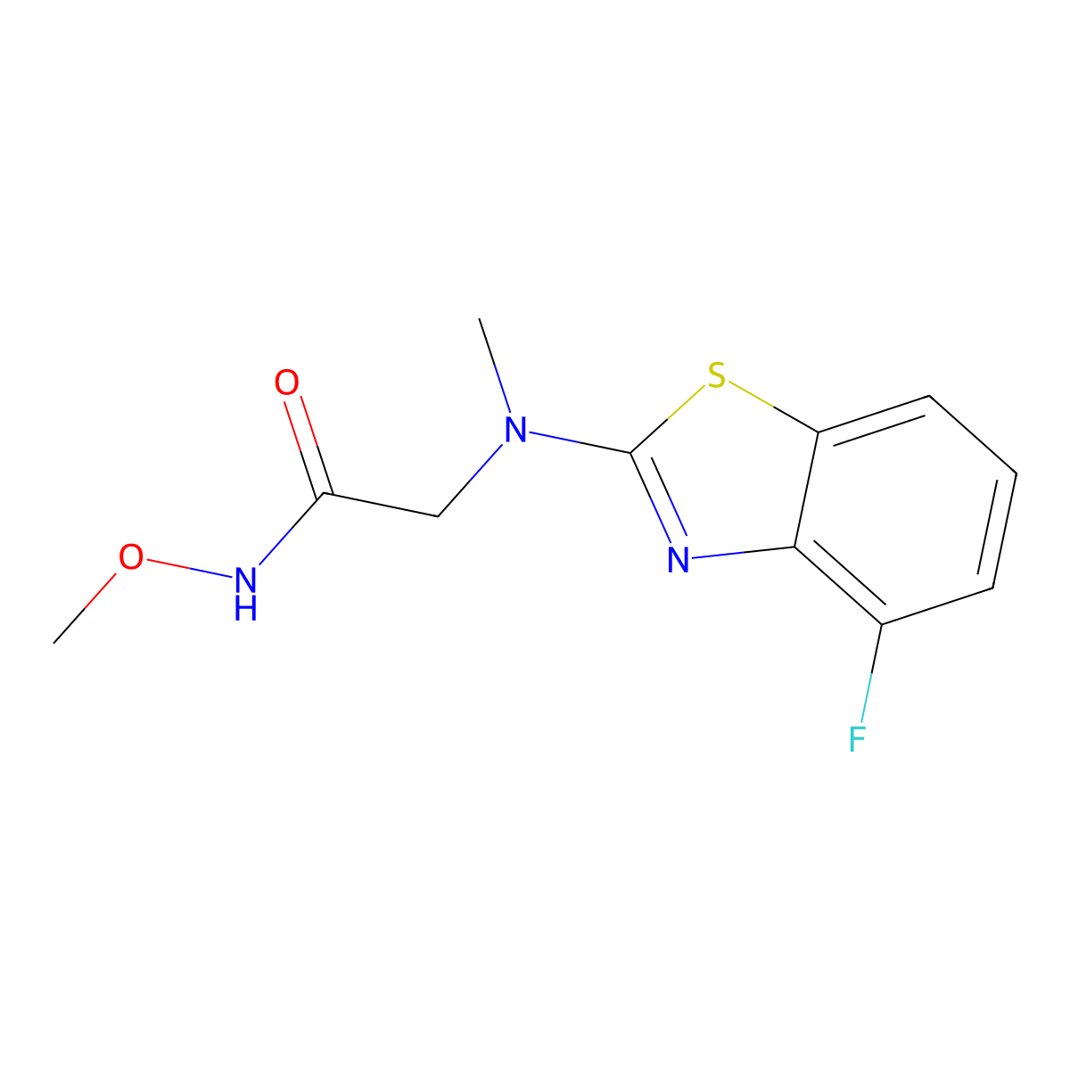 2-((4-fluorobenzo[d]thiazol-2-yl)(methyl)amino)-N-methoxyacetamide molecular structure, CAS 1396635-12-3