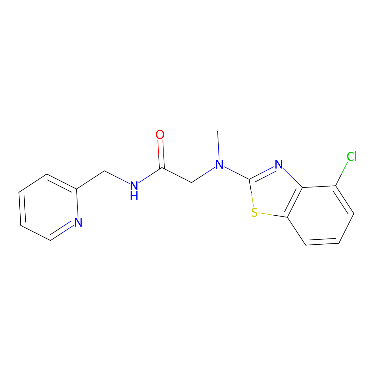 2-((4-chlorobenzo[d]thiazol-2-yl)(methyl)amino)-N-(pyridin-2-ylmethyl)acetamide molecular structure, CAS 1396635-32-7