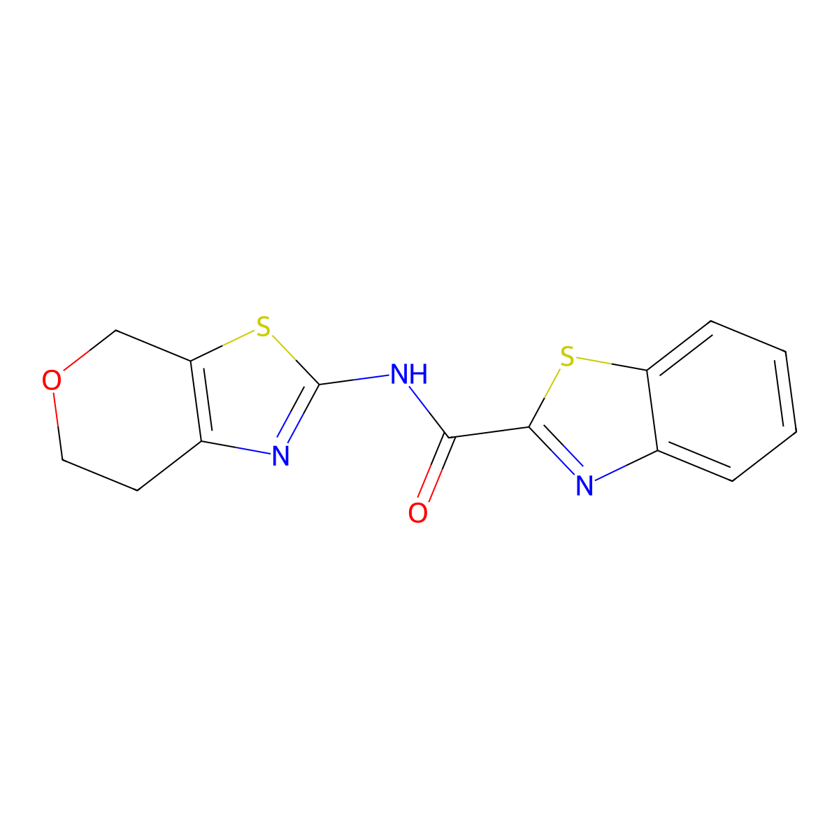 N-(6,7-dihydro-4H-pyrano[4,3-d]thiazol-2-yl)benzo[d]thiazole-2-carboxamide molecular structure, CAS 1396635-46-3