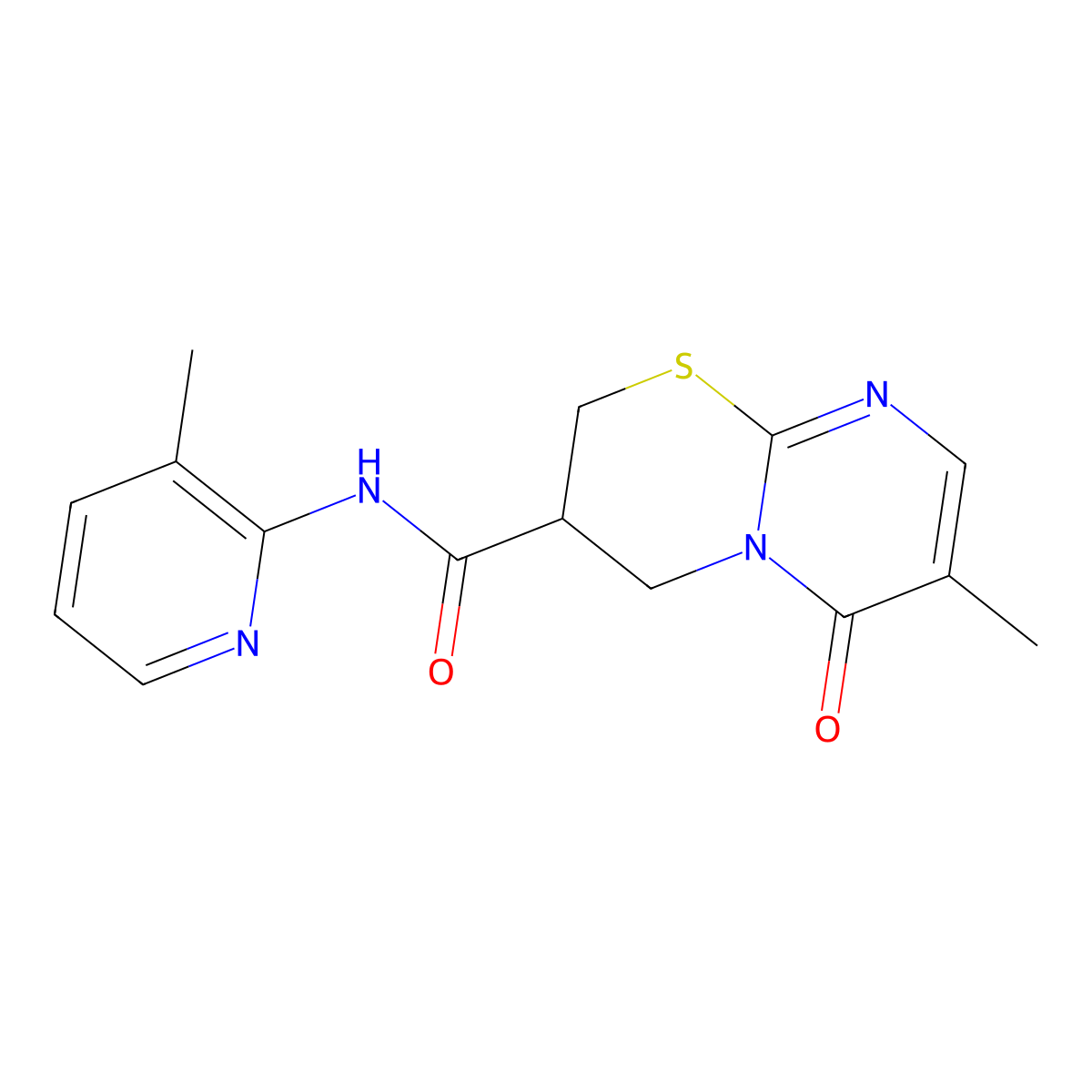 7-methyl-N-(3-methylpyridin-2-yl)-6-oxo-2,3,4,6-tetrahydropyrimido[2,1-b][1,3]thiazine-3-carboxamide molecular structure, CAS 1396635-68-9