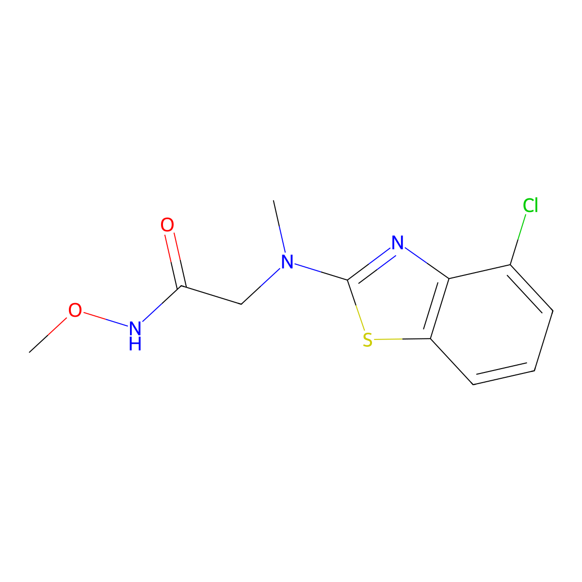 2-((4-chlorobenzo[d]thiazol-2-yl)(methyl)amino)-N-methoxyacetamide molecular structure, CAS 1396635-79-2