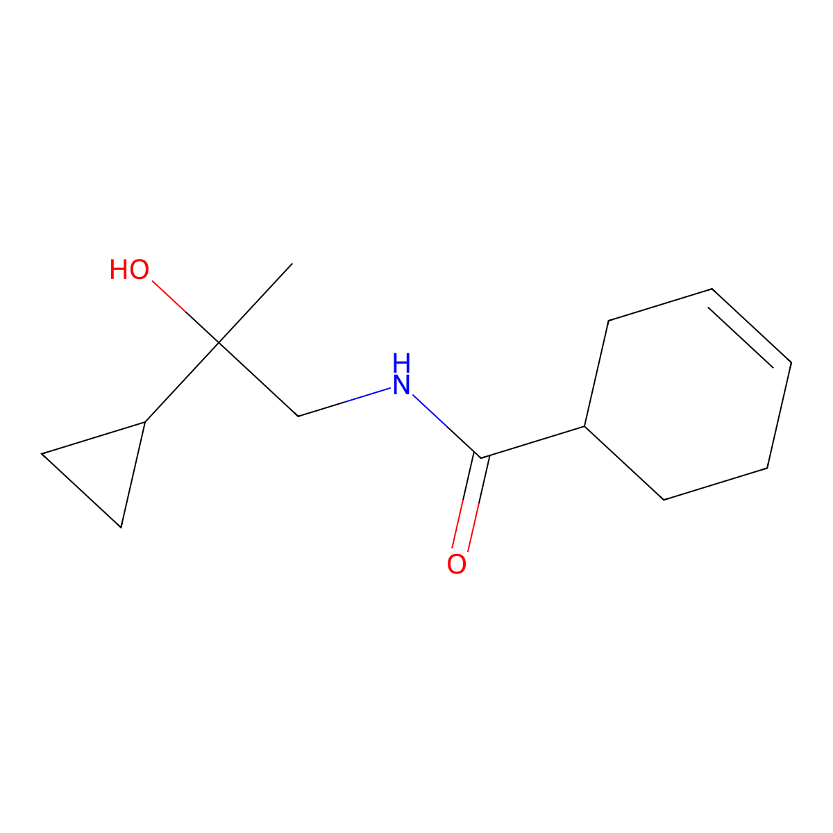 N-(2-cyclopropyl-2-hydroxypropyl)cyclohex-3-enecarboxamide molecular structure, CAS 1396636-06-8