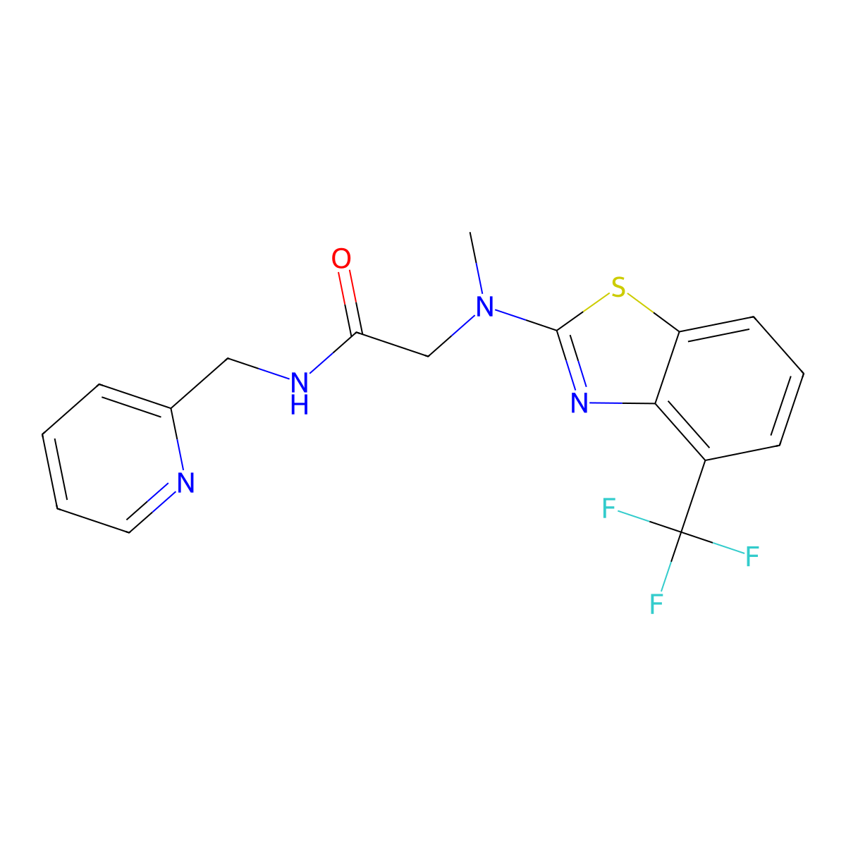 2-(methyl(4-(trifluoromethyl)benzo[d]thiazol-2-yl)amino)-N-(pyridin-2-ylmethyl)acetamide molecular structure, CAS 1396636-17-1