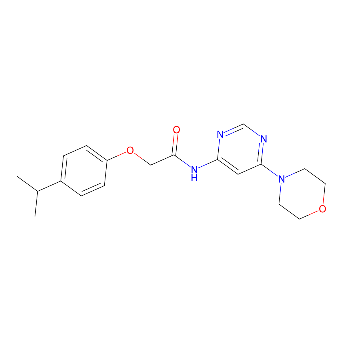 2-(4-isopropylphenoxy)-N-(6-morpholinopyrimidin-4-yl)acetamide molecular structure, CAS 1396636-46-6