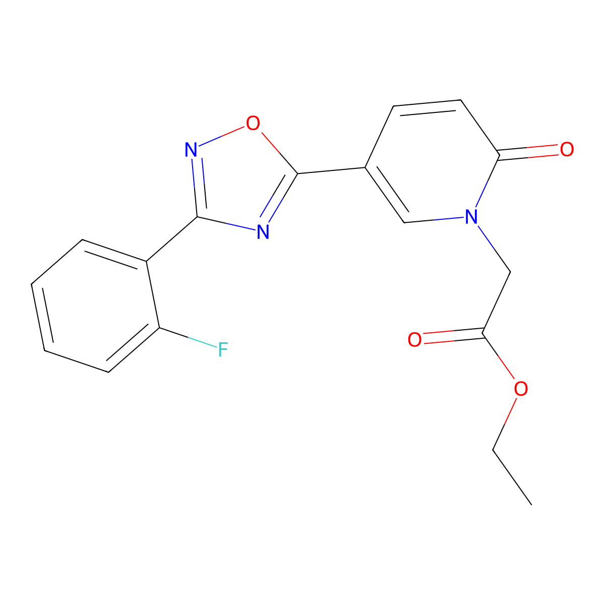 ethyl [5-[3-(2-fluorophenyl)-1,2,4-oxadiazol-5-yl]-2-oxopyridin-1(2H)-yl]acetate molecular structure, CAS 1396636-67-1