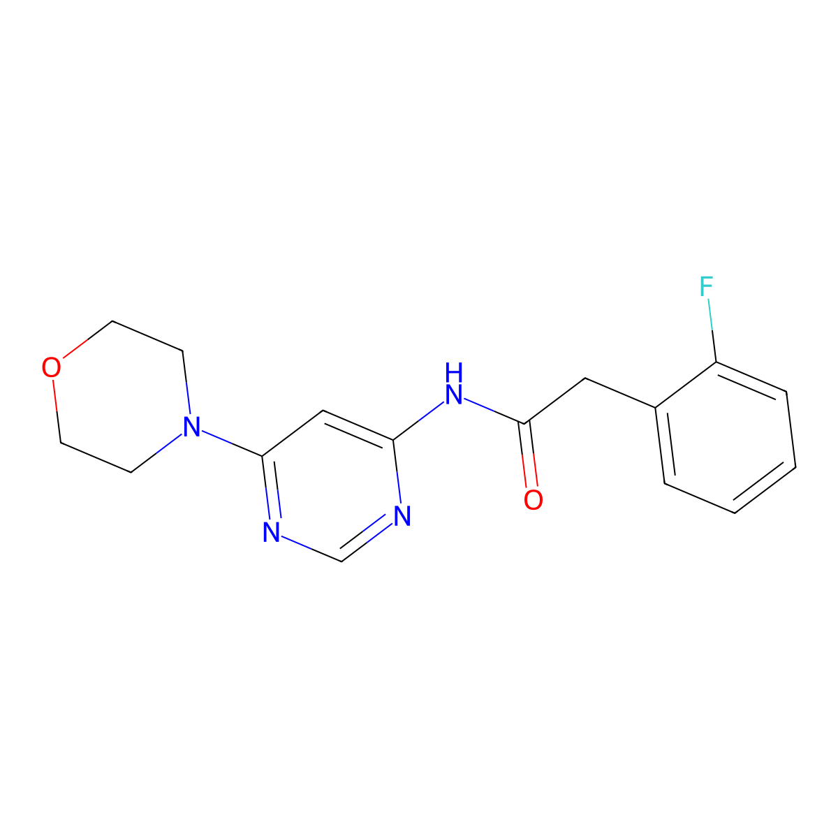 2-(2-fluorophenyl)-N-(6-morpholinopyrimidin-4-yl)acetamide molecular structure, CAS 1396636-70-6