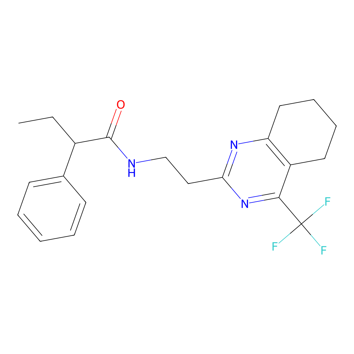 2-phenyl-N-{2-[4-(trifluoromethyl)-5,6,7,8-tetrahydroquinazolin-2-yl]ethyl}butanamide molecular structure, CAS 1396637-27-6