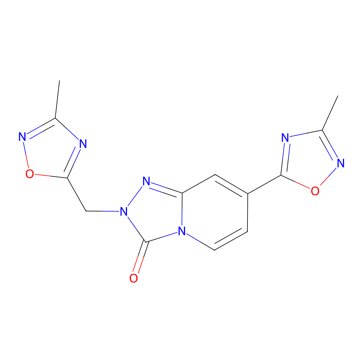 7-(3-methyl-1,2,4-oxadiazol-5-yl)-2-[(3-methyl-1,2,4-oxadiazol-5-yl)methyl][1,2,4]triazolo[4,3-a]pyridin-3(2H)-one molecular structure, CAS 1396637-32-3