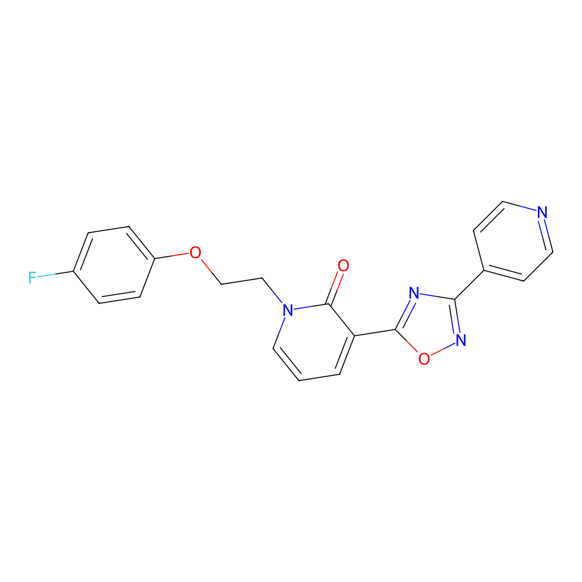 1-(2-(4-fluorophenoxy)ethyl)-3-(3-(pyridin-4-yl)-1,2,4-oxadiazol-5-yl)pyridin-2(1H)-one molecular structure, CAS 1396637-86-7
