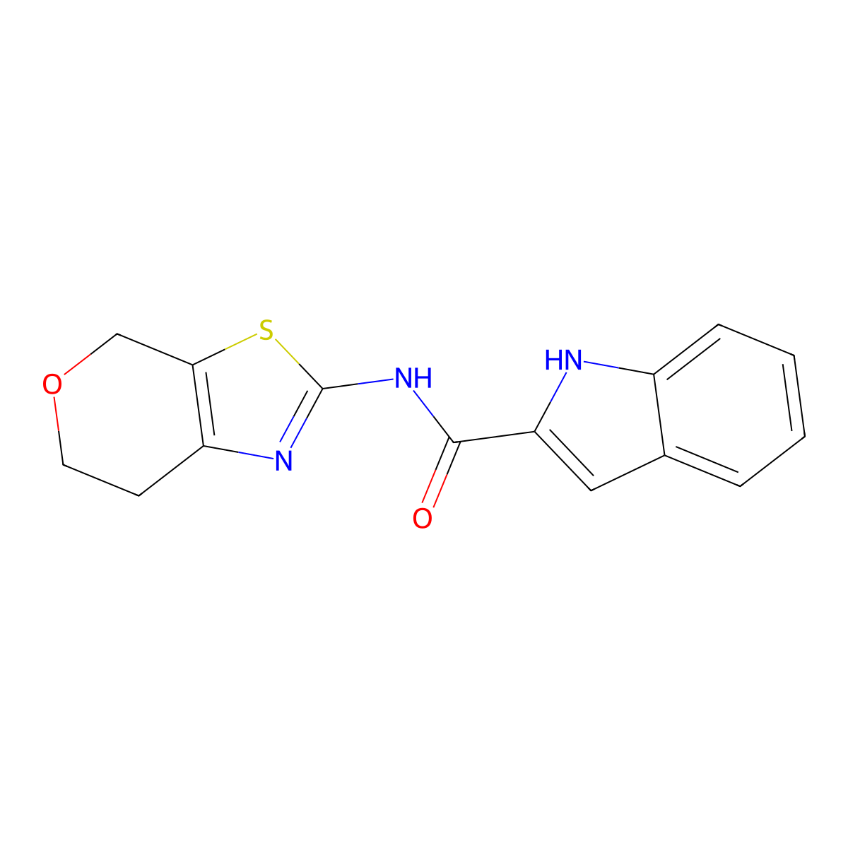 N-(6,7-dihydro-4H-pyrano[4,3-d]thiazol-2-yl)-1H-indole-2-carboxamide molecular structure, CAS 1396638-03-1