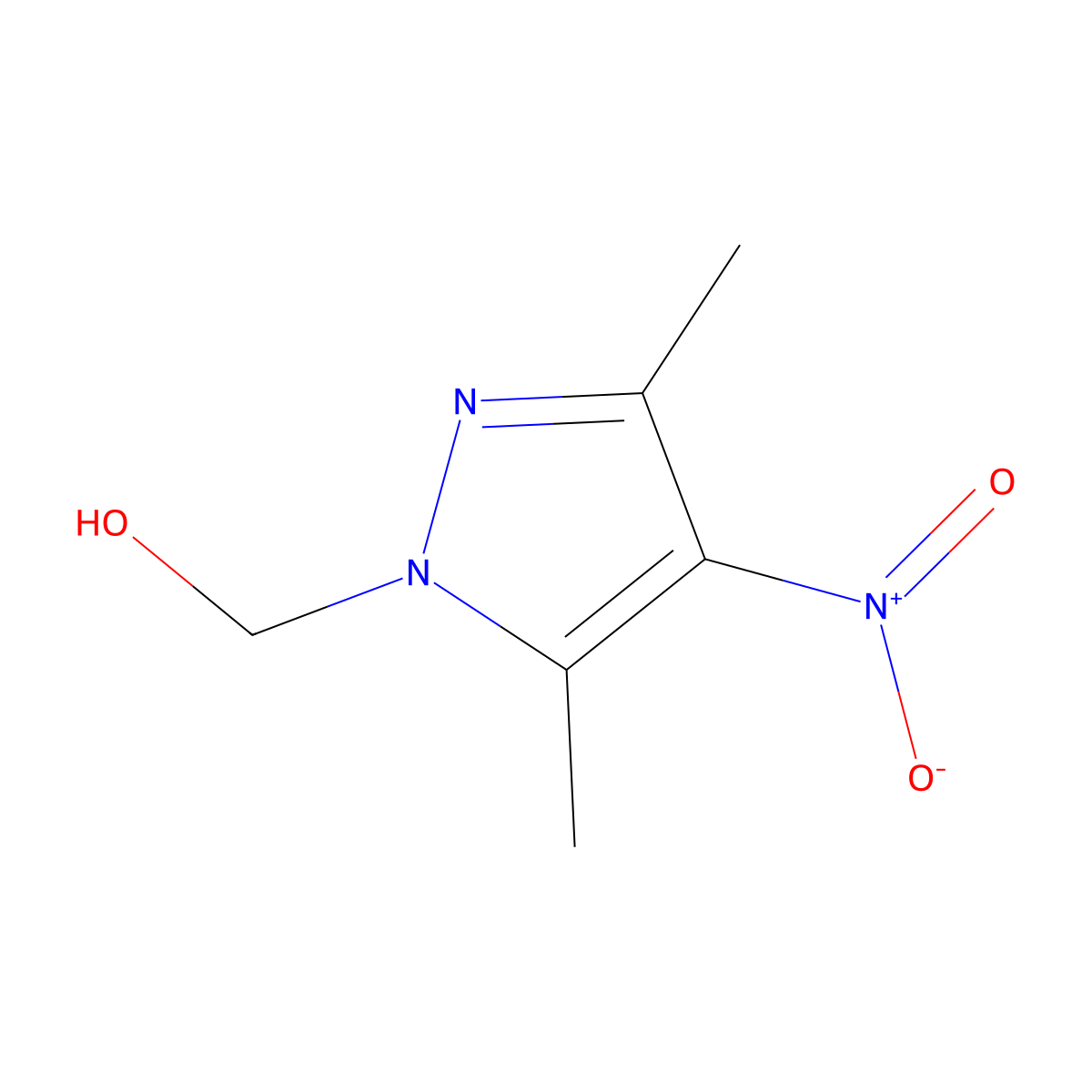 (3,5-dimethyl-4-nitro-1H-pyrazol-1-yl)methanol molecular structure, CAS 139664-31-6