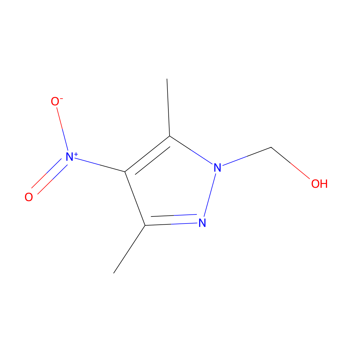 (3,5-dimethyl-4-nitro-1H-pyrazol-1-yl)methanol molecular structure, CAS 139664-31-6